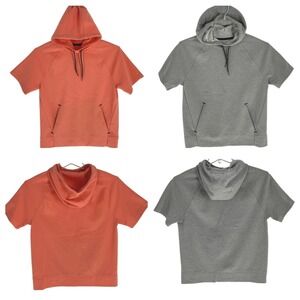 SET of 2 Old Navy Active Dynamic Fleece Short Sleeve Hoodie Sweatshirt Women's S